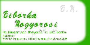 biborka mogyorosi business card